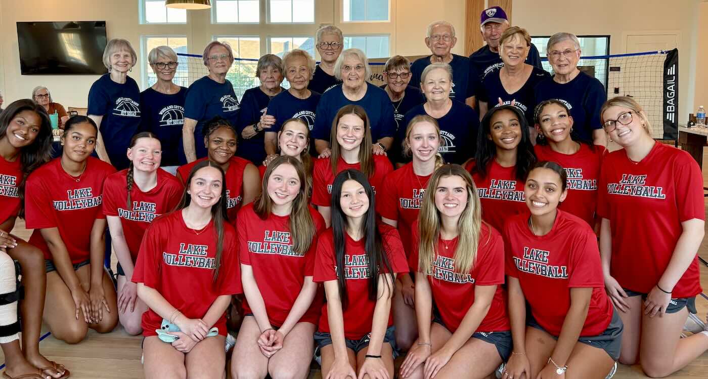 High Schoolers Befriend Seniors Through Chair Volleyball 