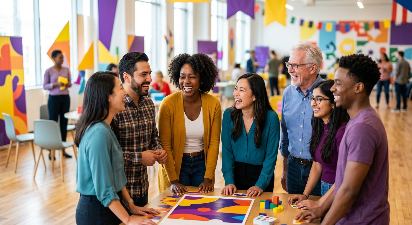 Team laughing during a workshop
