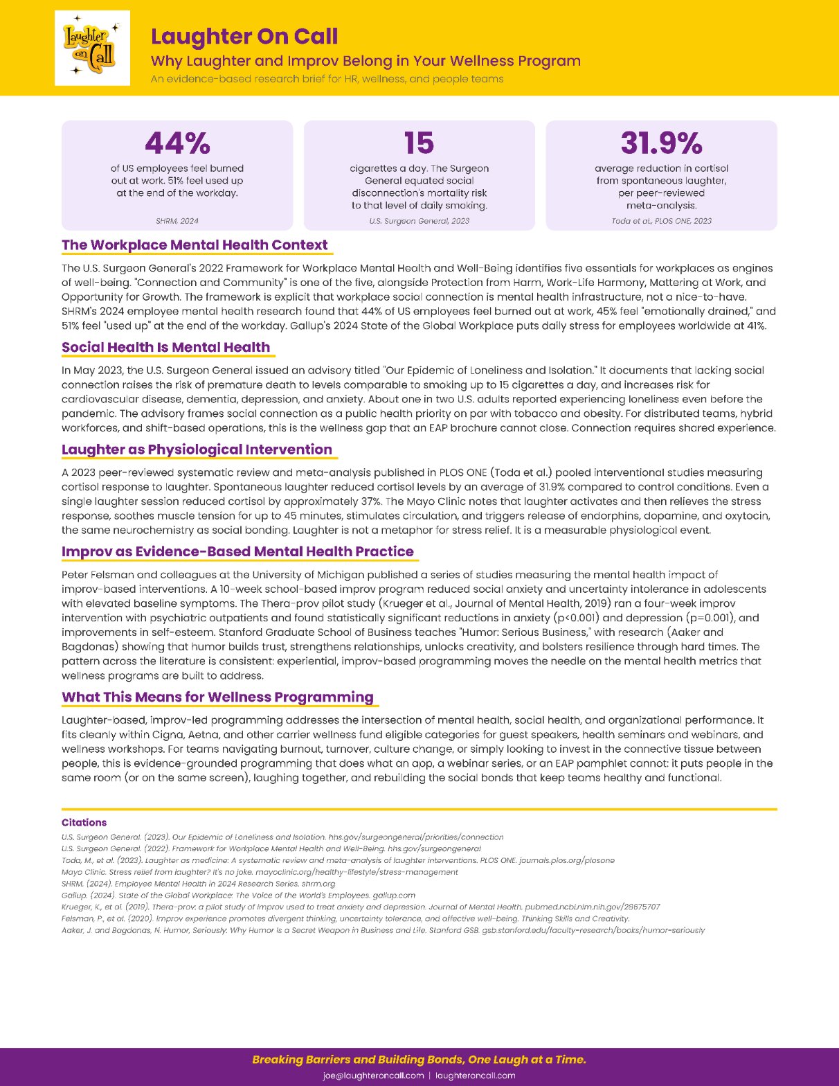 Laughter On Call Wellness Research Brief
